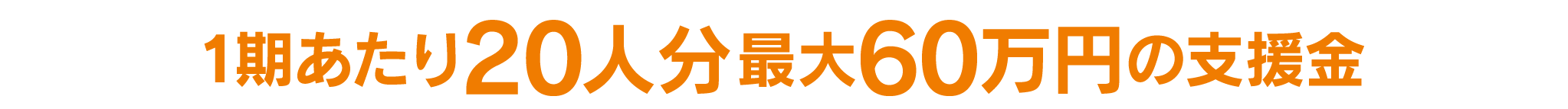 1期あたり20人分最大60万円の支援金